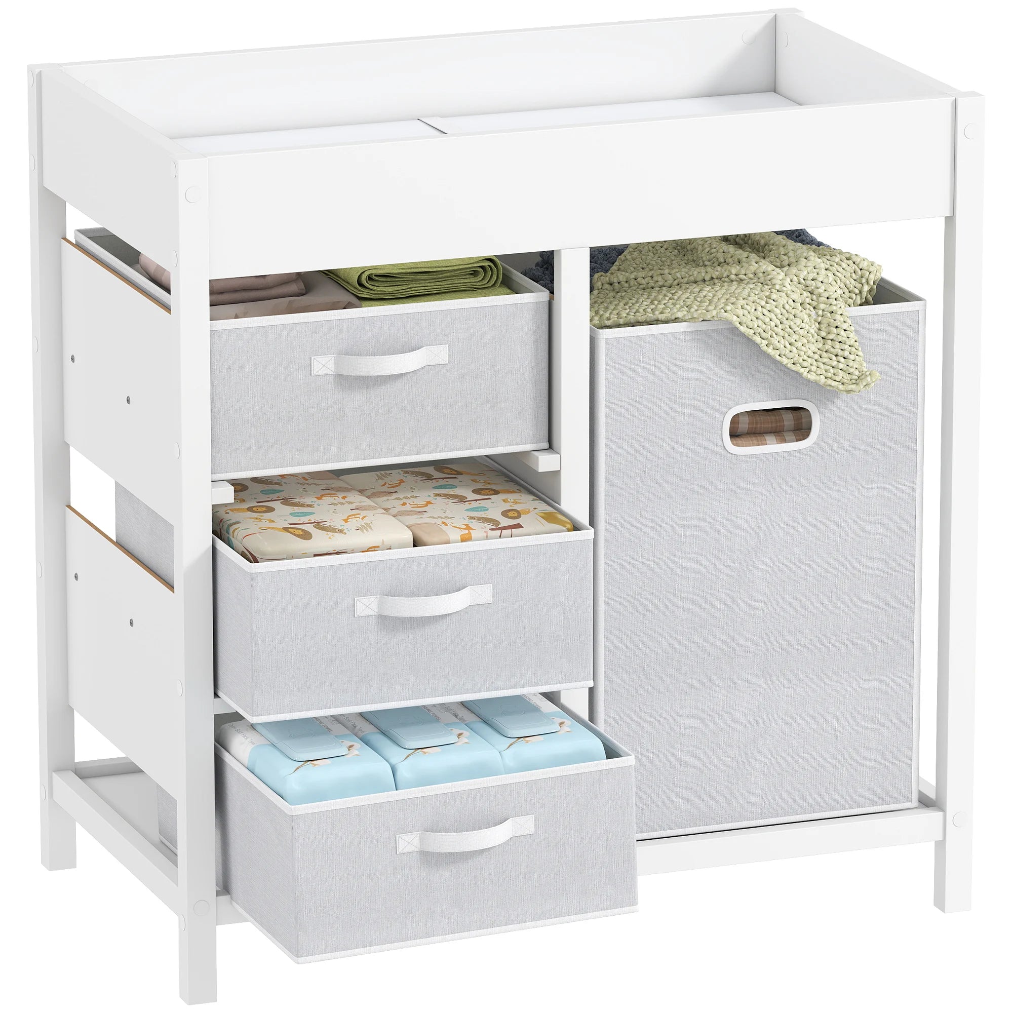 AIYAPLAY 4-Drawer Baby Changing Unit & Diaper Station