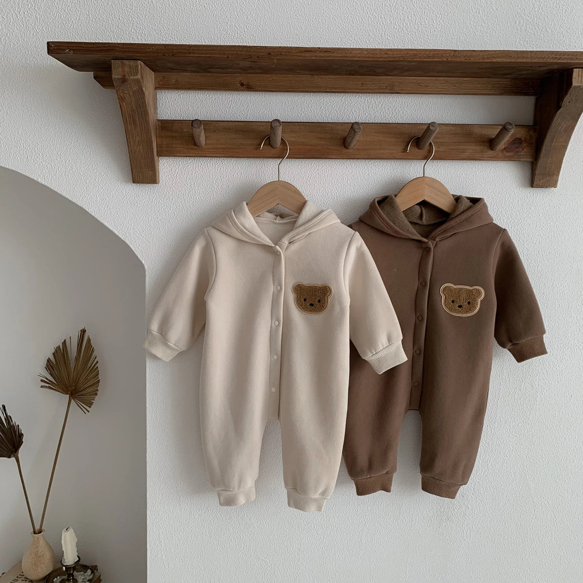 Cozy Bear Hooded Winter Jumpsuit for Newborns