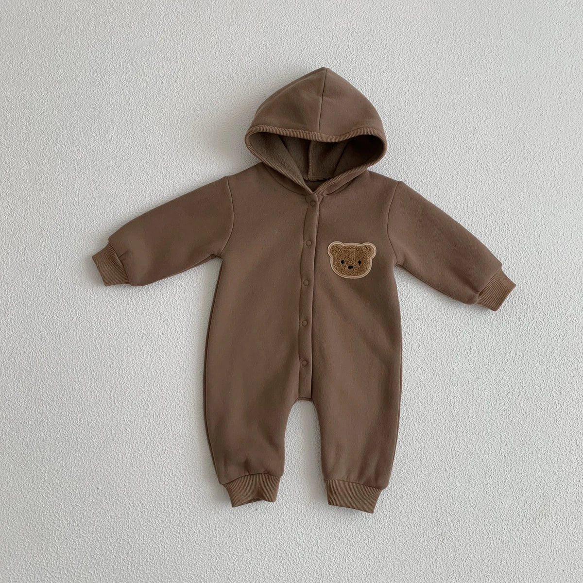 Cozy Bear Hooded Winter Jumpsuit for Newborns