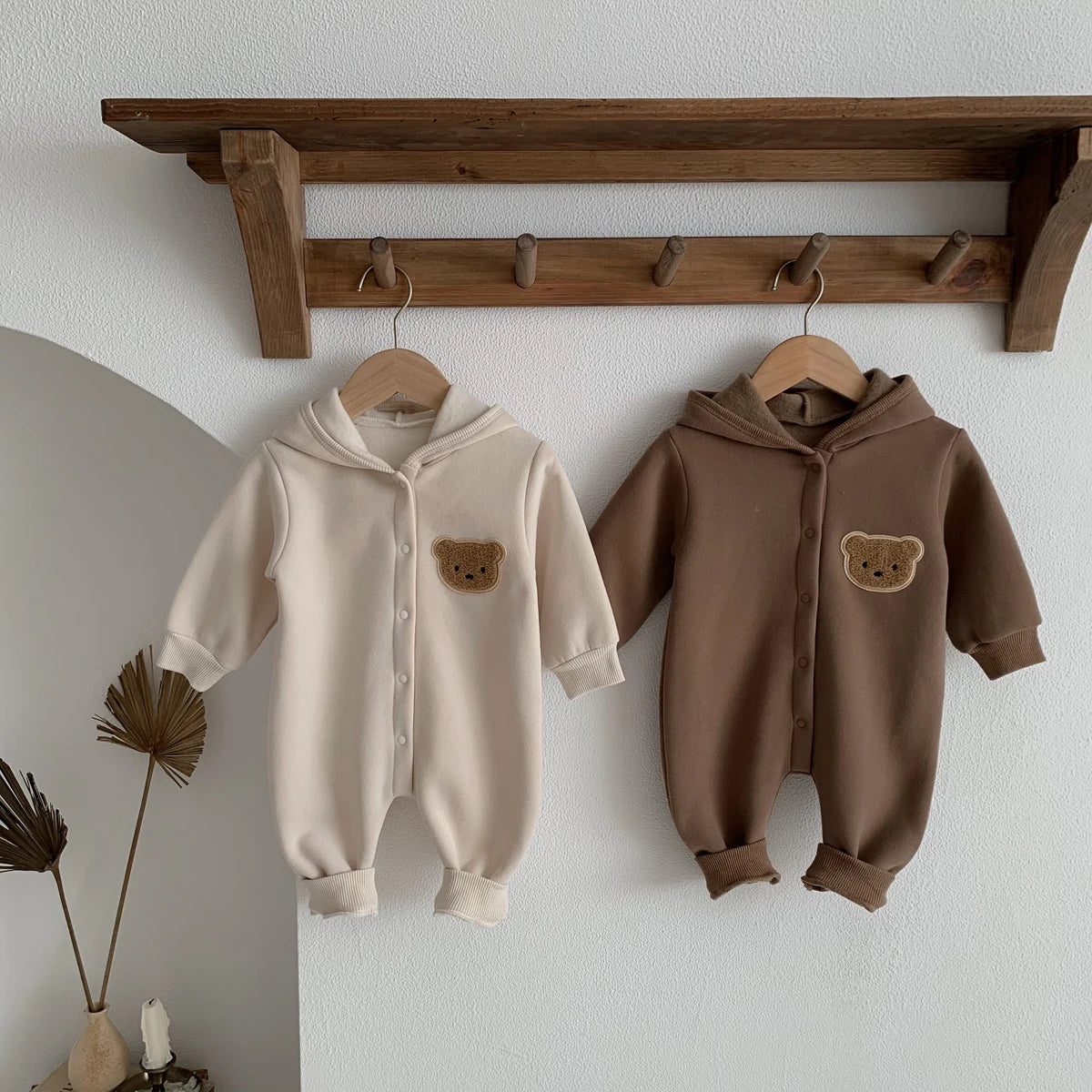 Cozy Bear Hooded Winter Jumpsuit for Newborns