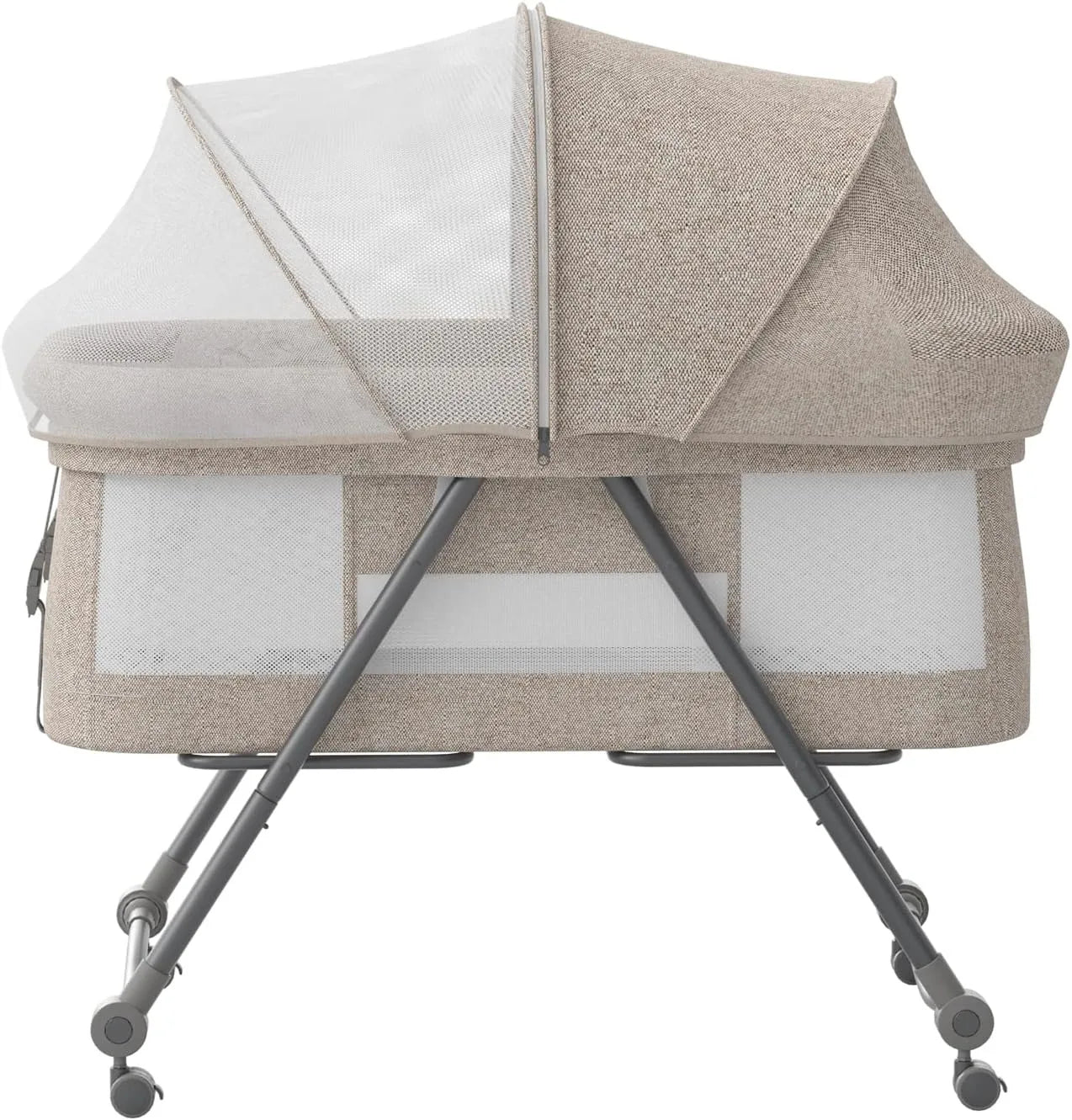 2-in-1 Folding Baby Crib & Rocking Bassinet