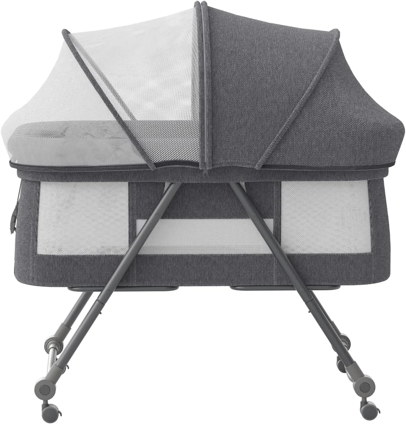 2-in-1 Folding Baby Crib & Rocking Bassinet